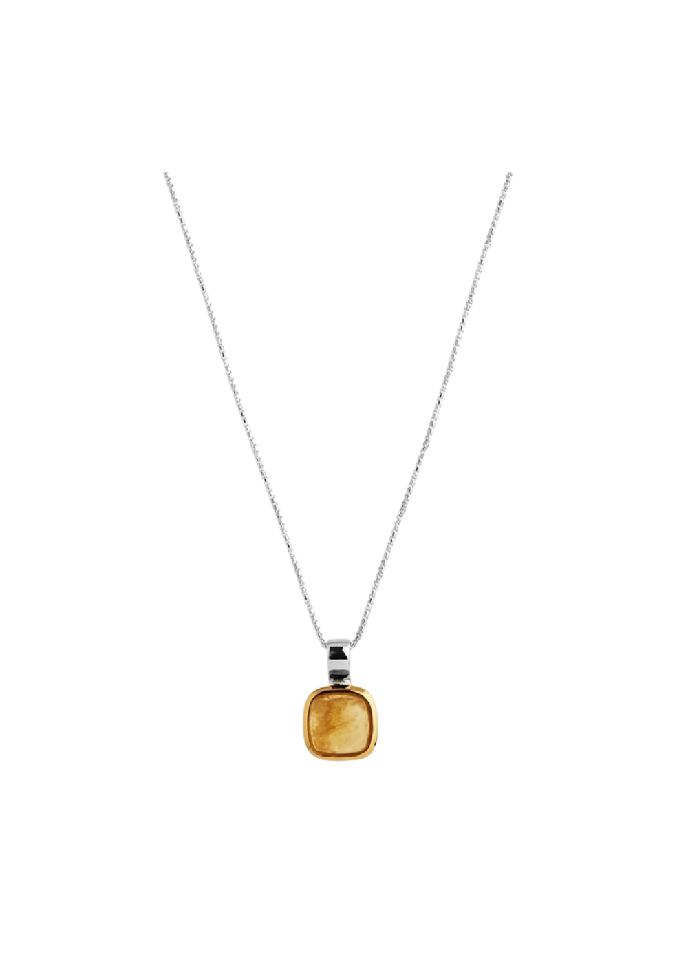 aura two-tone citrine necklace