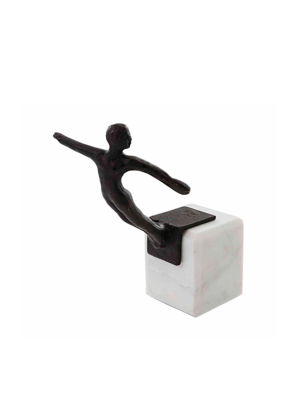 swimmer bookend - b & w