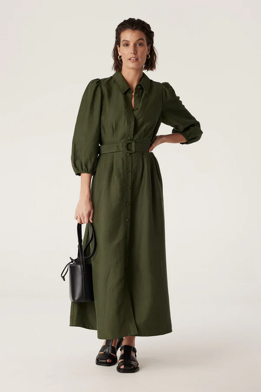 Manly Midi Dress - Olive