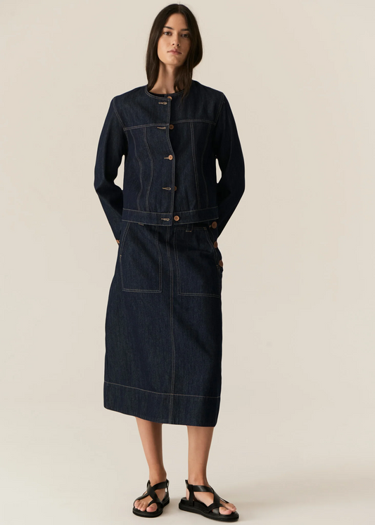carsen skirt - dark wash