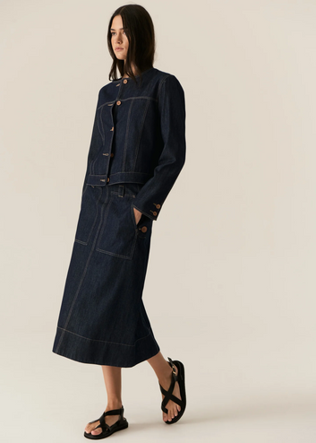 carsen skirt - dark wash