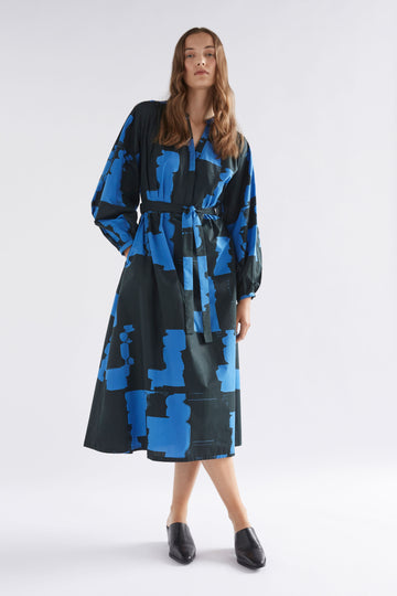 deze dress - blue roller print