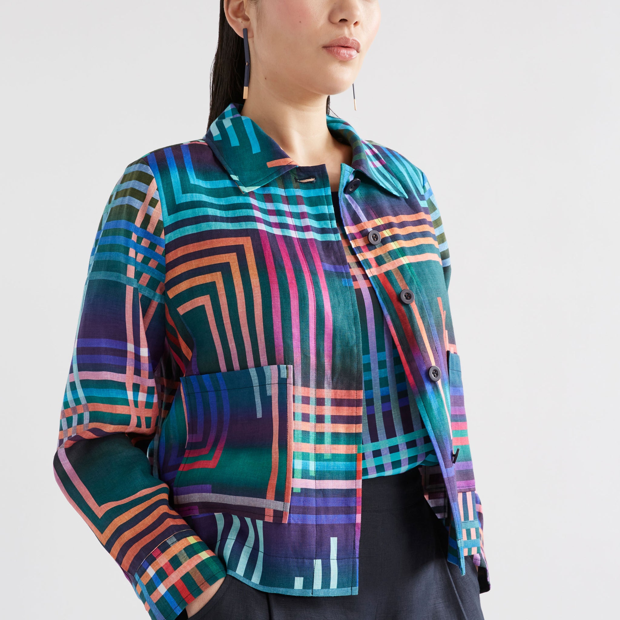 minnen jacket - navy ligheten print