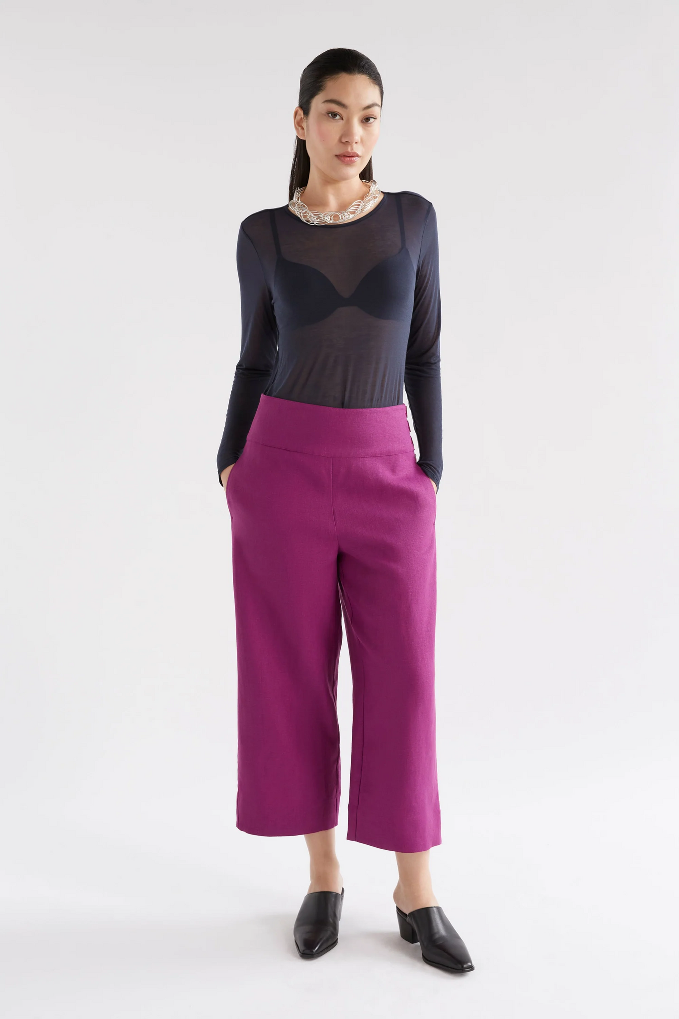 olsson linen pant - mulberry