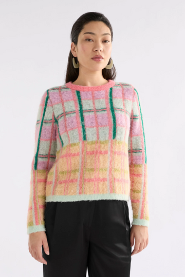 ostti sweater - pink punch check
