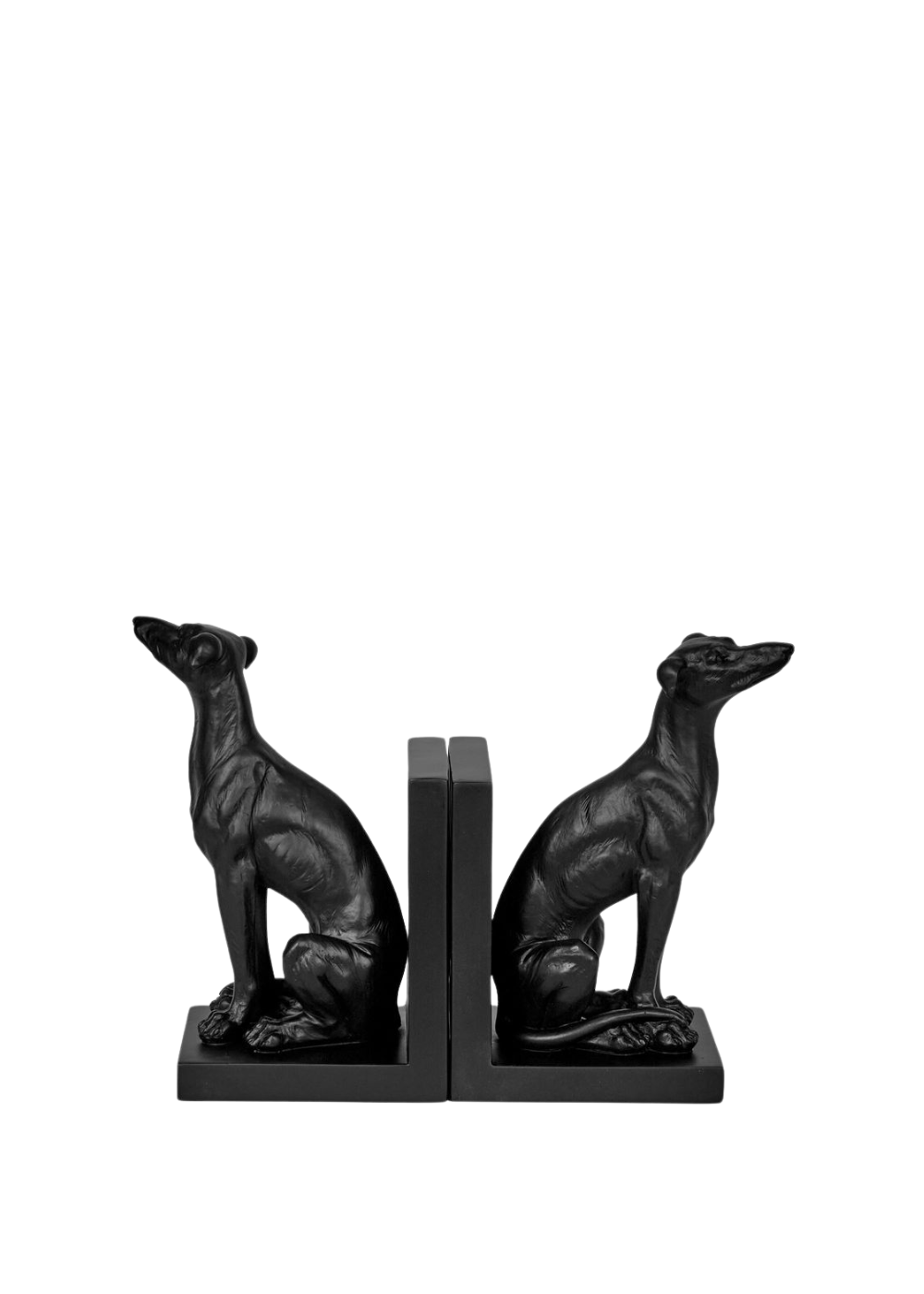 lino dog bookends - black