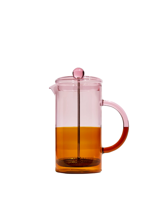two tone coffee plunger - pink + amber