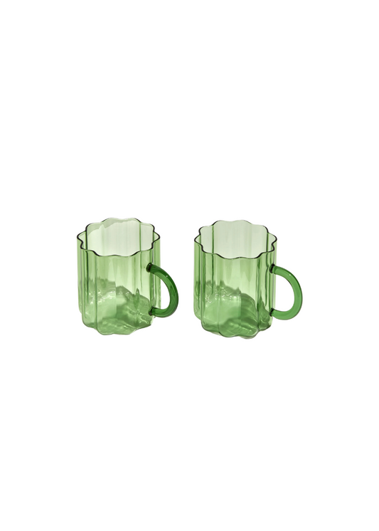 wave mug set - green
