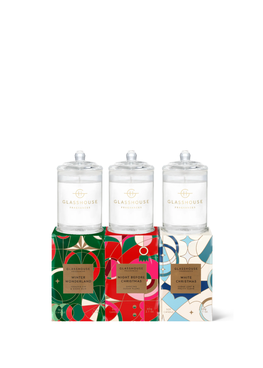 glasshouse christmas candle trio - 60g