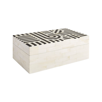 turner swirl bone box - Cream & Black Monochrome Box - Bone & Resin.