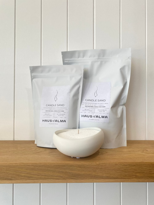 candle wax sand