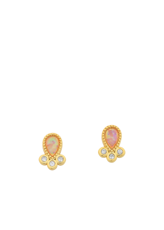 lucy gold pink earring