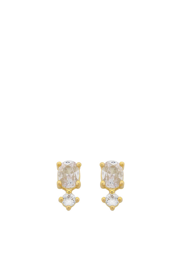 nico gold clear cz stud earring