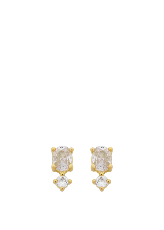 nico gold clear cz stud earring