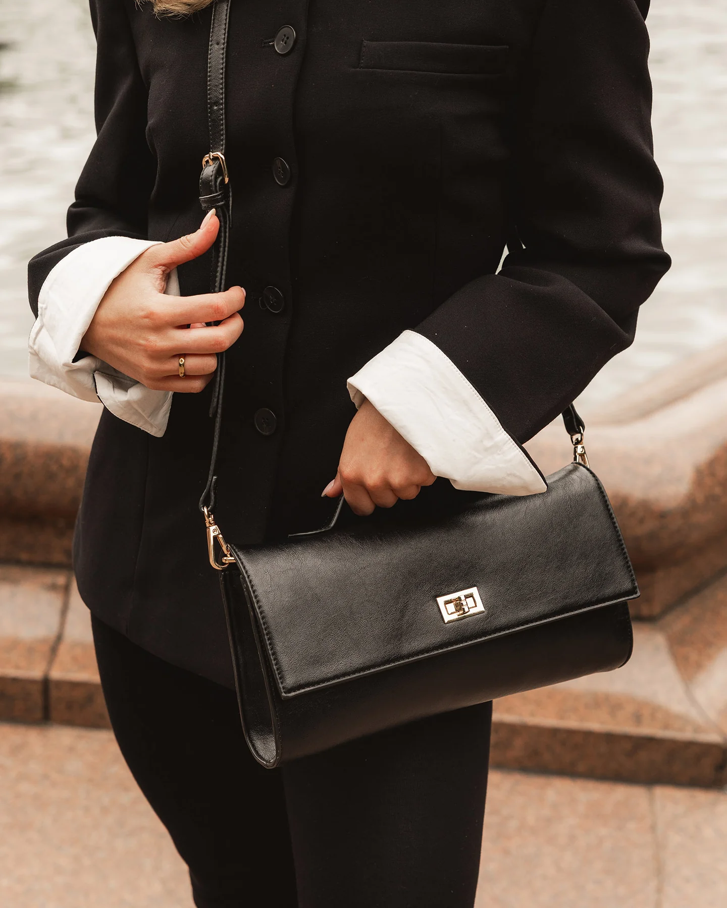 louenhide - delaney clutch - black - Haus of Alma