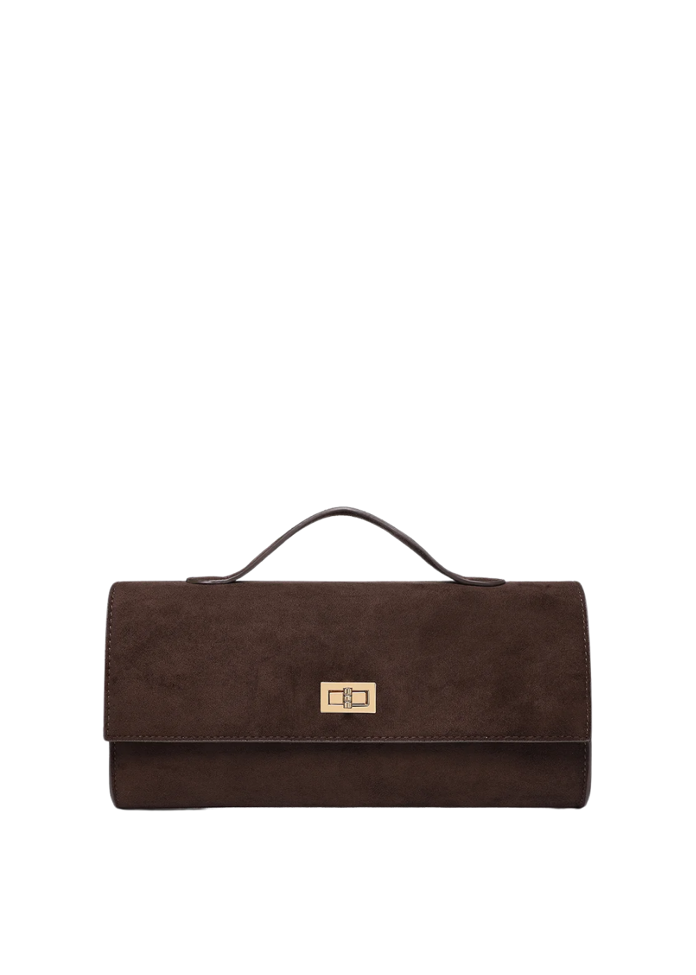 louenhide - delaney suedette clutch - chocolate - Haus of Alma