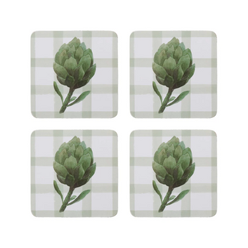 artichoke square hard coaster set