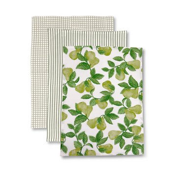 pear tree tea towel - 3 pack