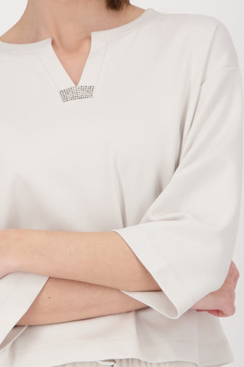 3/4 blouse with rhinestones 