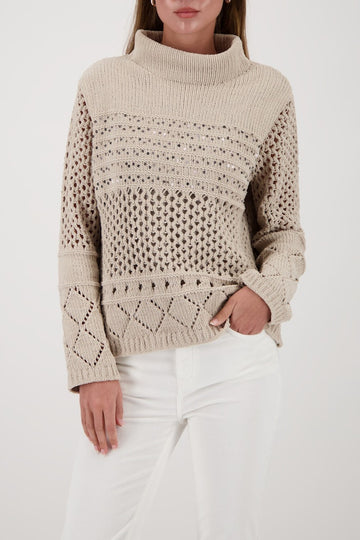 chenille openwork sweater