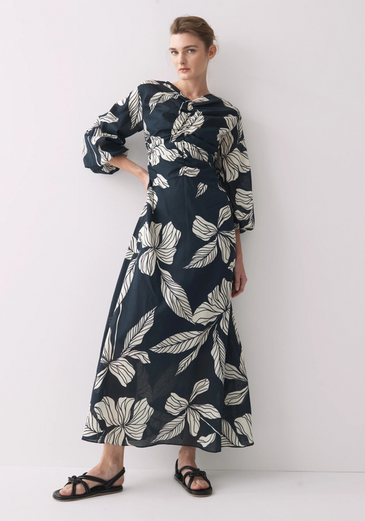 amelie midi dress - print