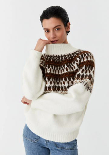 terrance knit pullover - cream