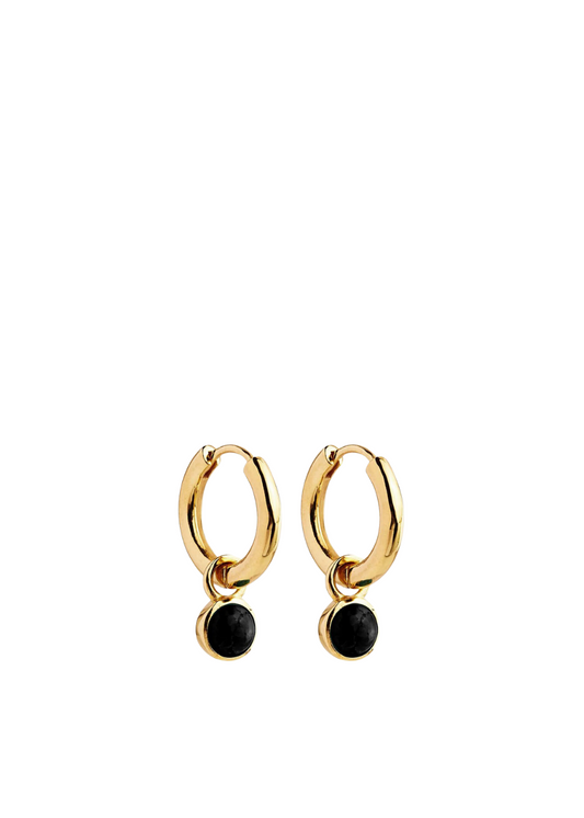 heavenly onyx earring - gold