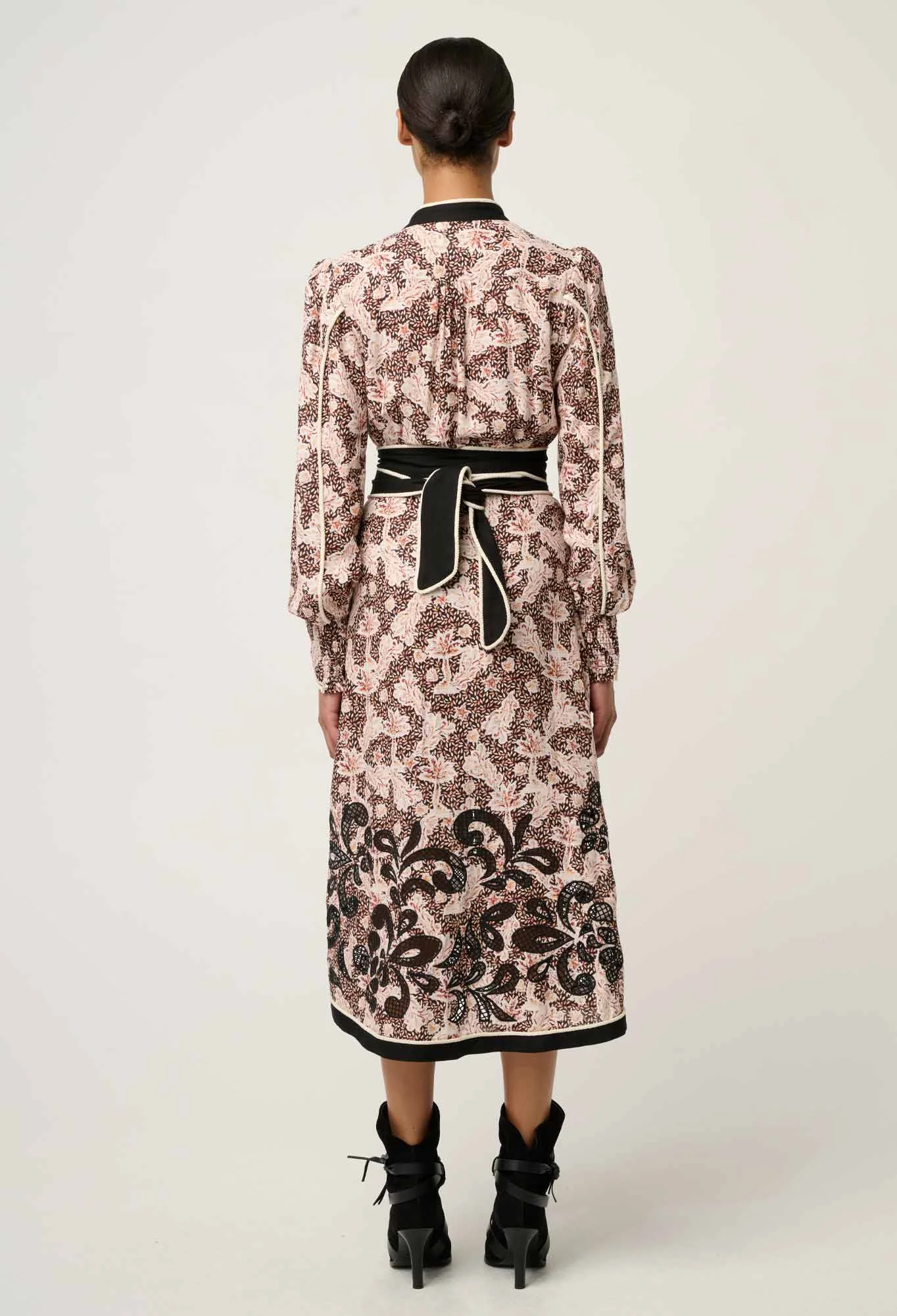 once was - camille viscose linen embroidered dress - Haus of Alma