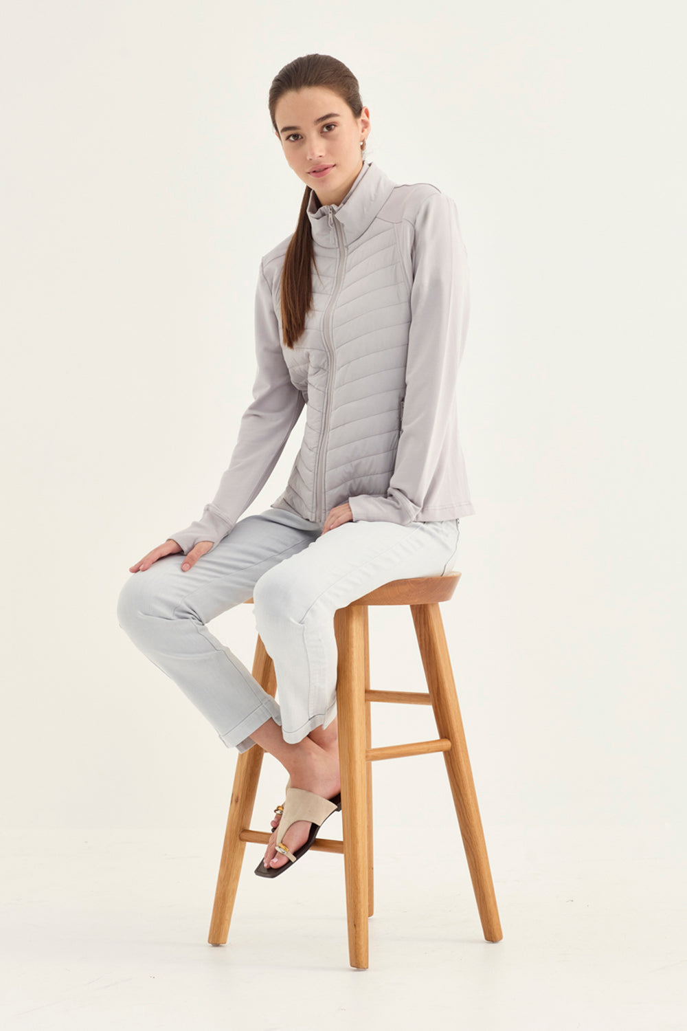 Verge Master 26 Jean in Frost styled with Award Jacket, Silver - Haus of Alma