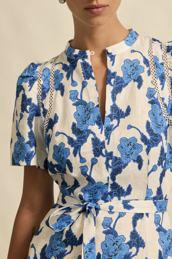 cable dress - azure bouquet