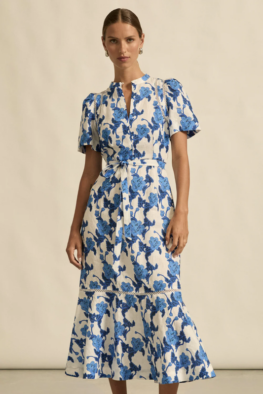 cable dress - azure bouquet