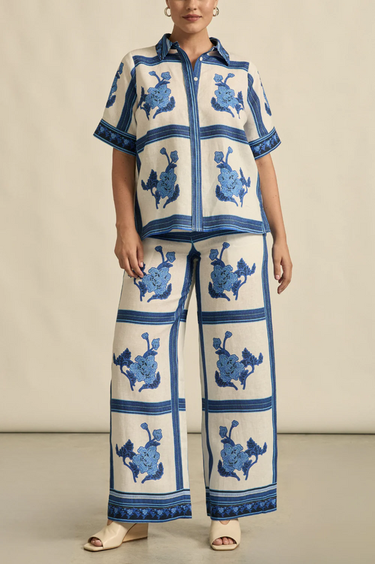 gesture pant - azure collage