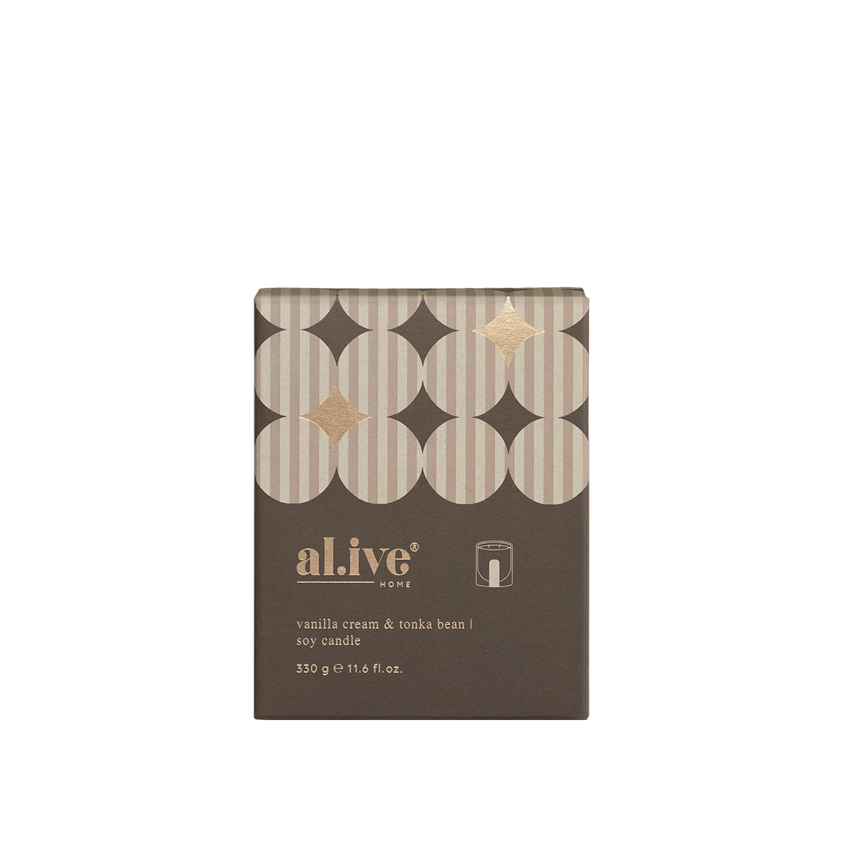 al.ive body Vanilla Cream & Tonka Bean Soy Candle limited edition Christmas box