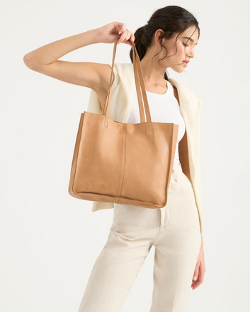 baby unlined tote - tan
