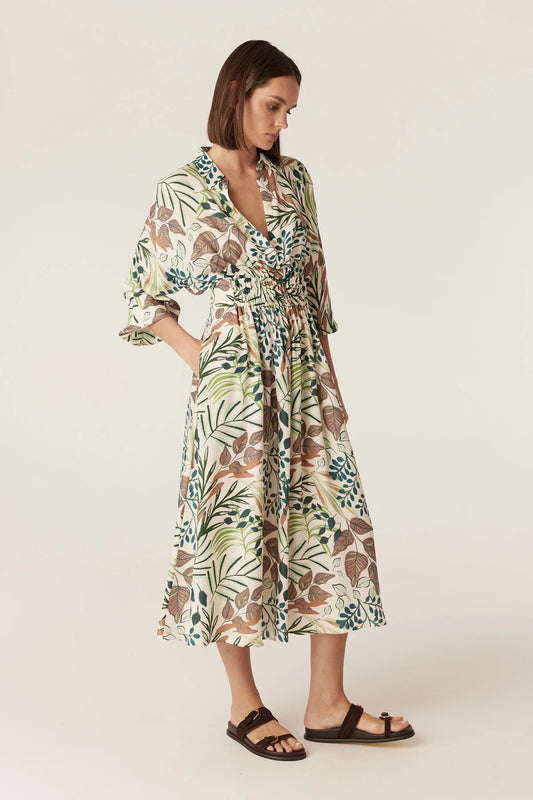 Cable Melbourne Olivia Midi Dress in Garden Print - back view