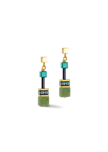 Geo Cube Iconic Green Earring