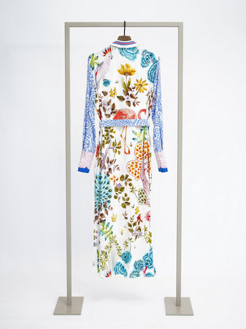 Herzens silk dress in Super Multi, back view – Haus of Alma