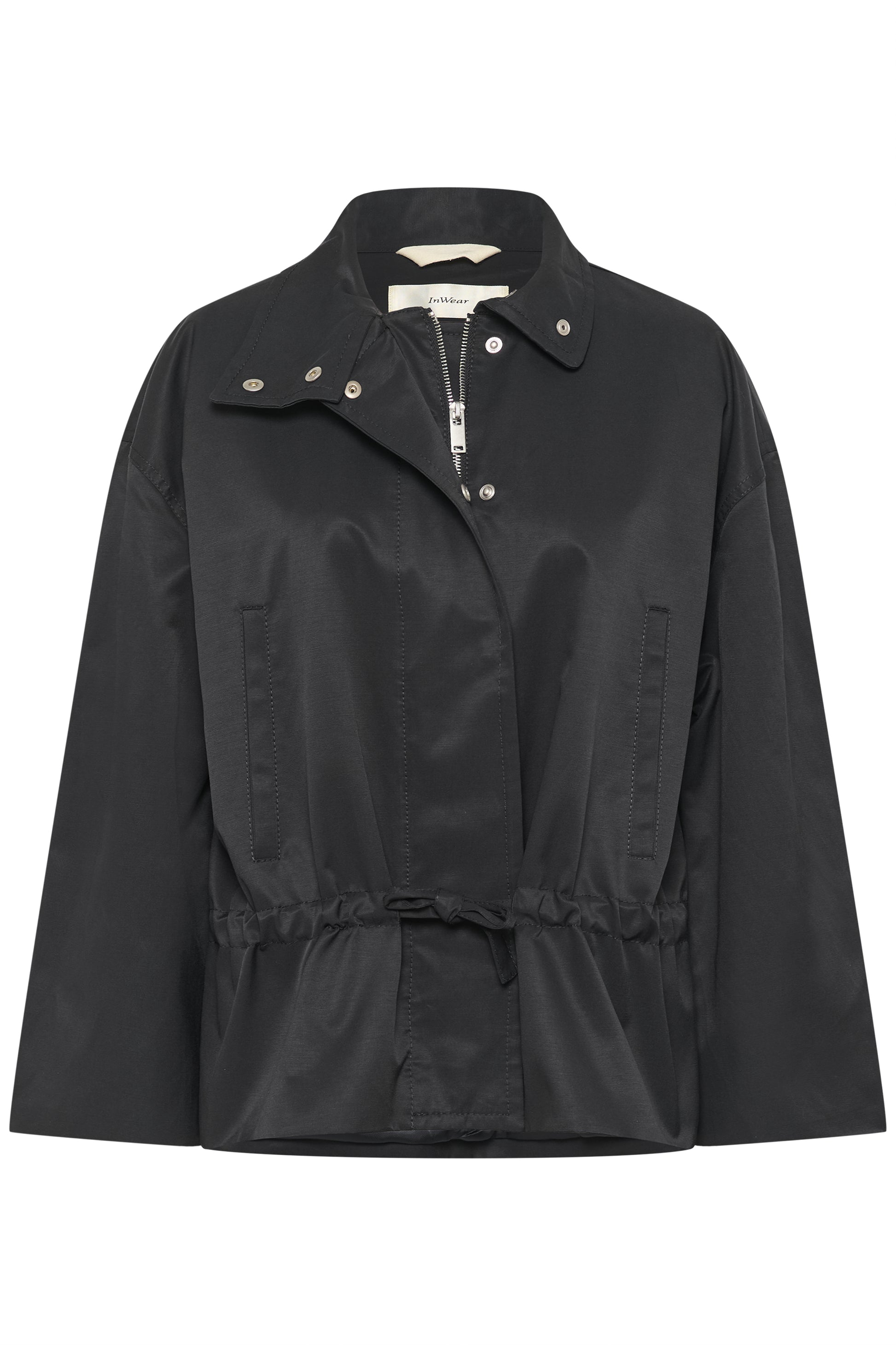 Haus of Alma InWear Gracelynniw Jacket in Marine Blue - drawstring-waist zip jacket, view 01