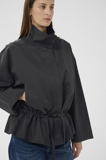 Haus of Alma InWear Gracelynniw Jacket in Marine Blue - drawstring-waist zip jacket, view 02