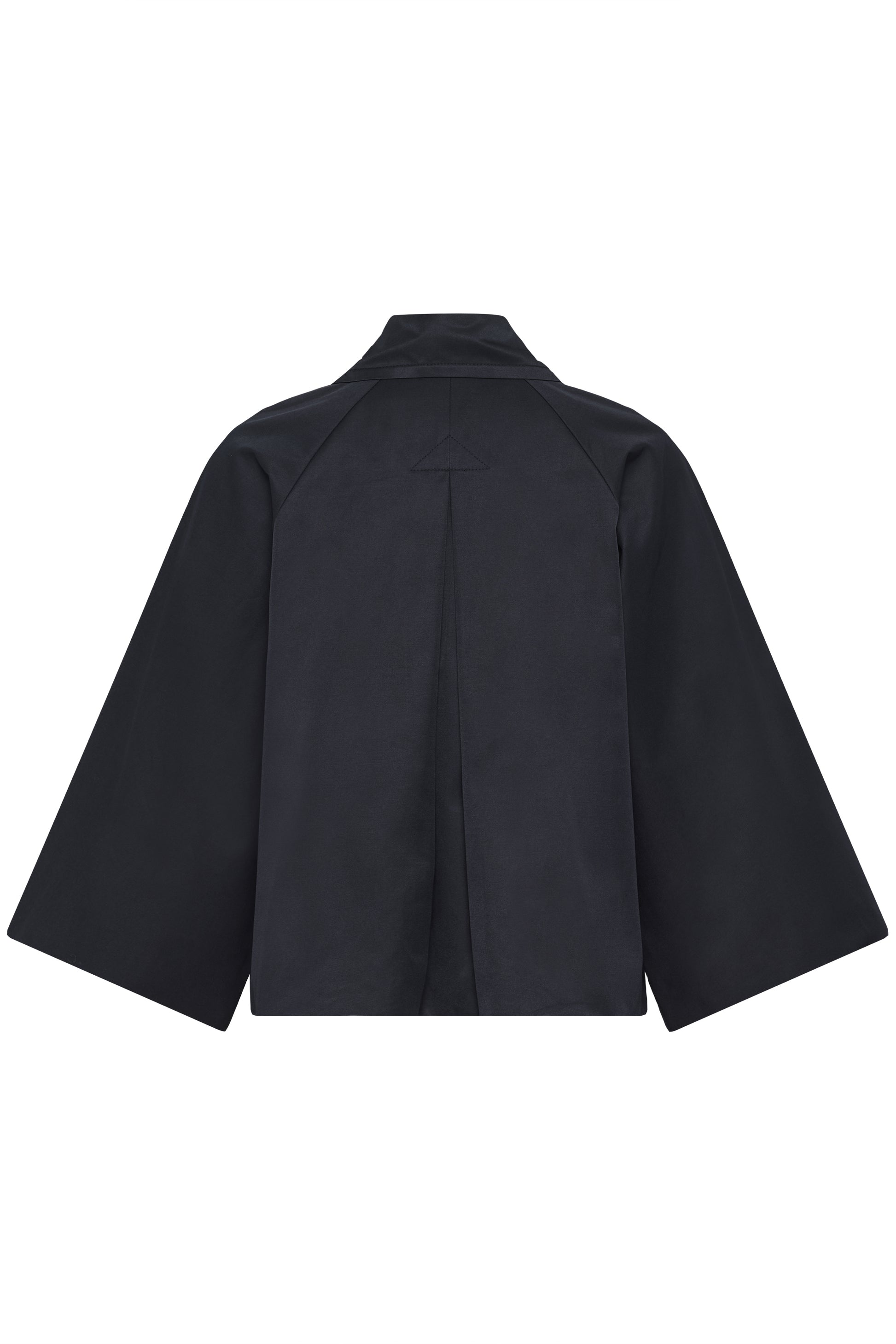 Haus of Alma InWear Hinonaiw Cape Jacket in Marine Blue - cropped cape-back jacket with dolman sleeves, view 02