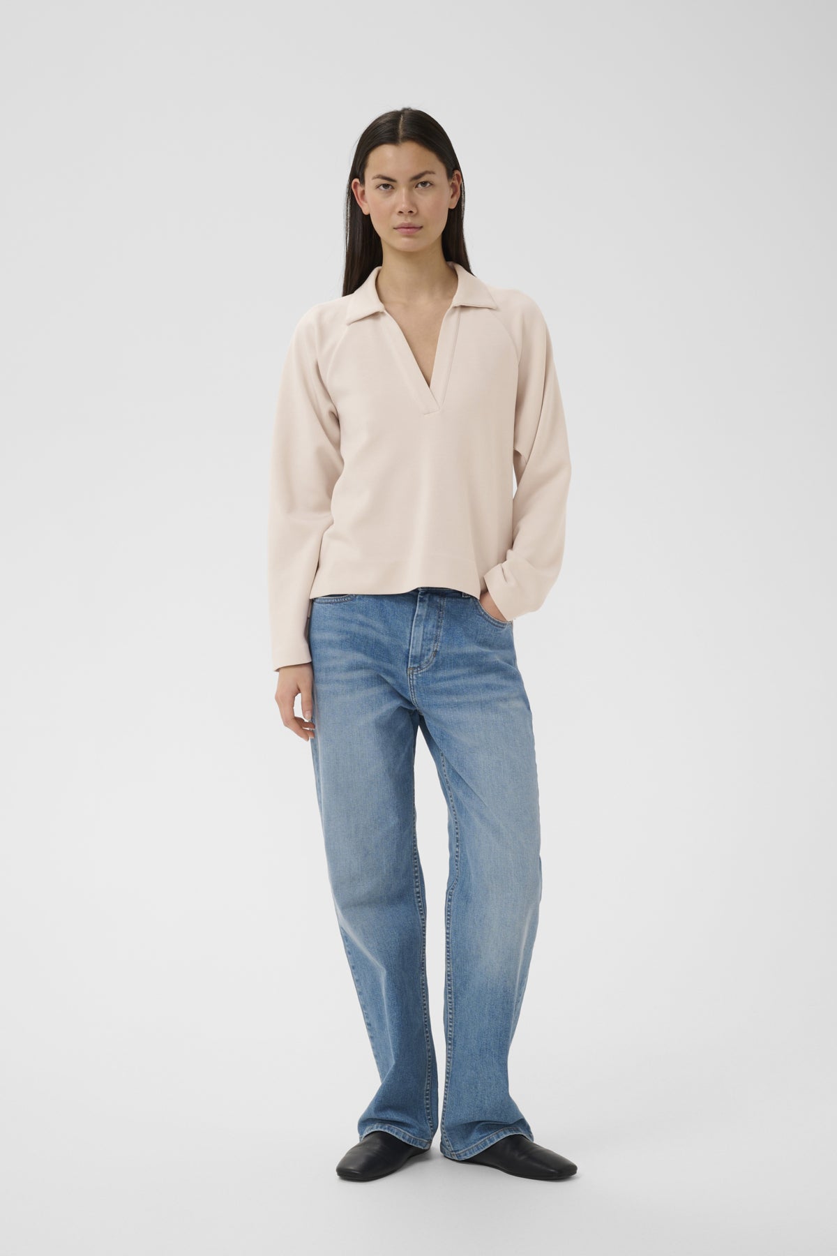 Haus of Alma InWear Simiw Vincentiw Polo Blouse in Haze, view 06