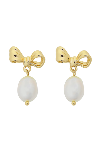alice silver bow earring
