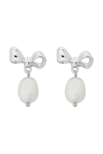 alice silver bow earring