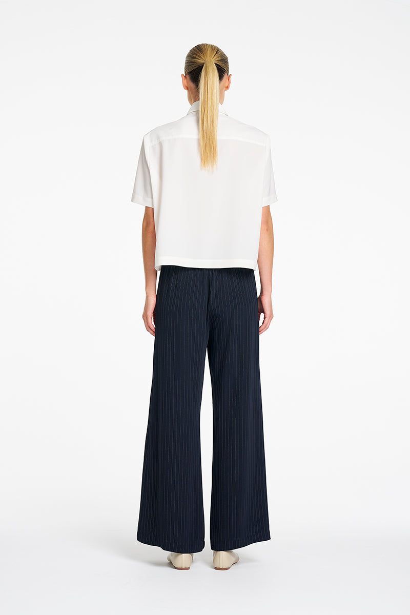 Mela Purdie Crop Shirt in Willow, Flex Weave fabric – back view