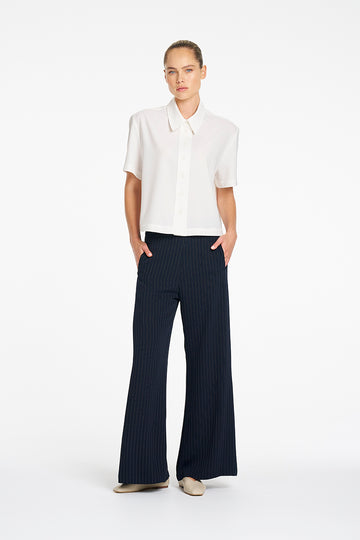 Mela Purdie Crop Shirt in Willow, Flex Weave fabric – detail view
