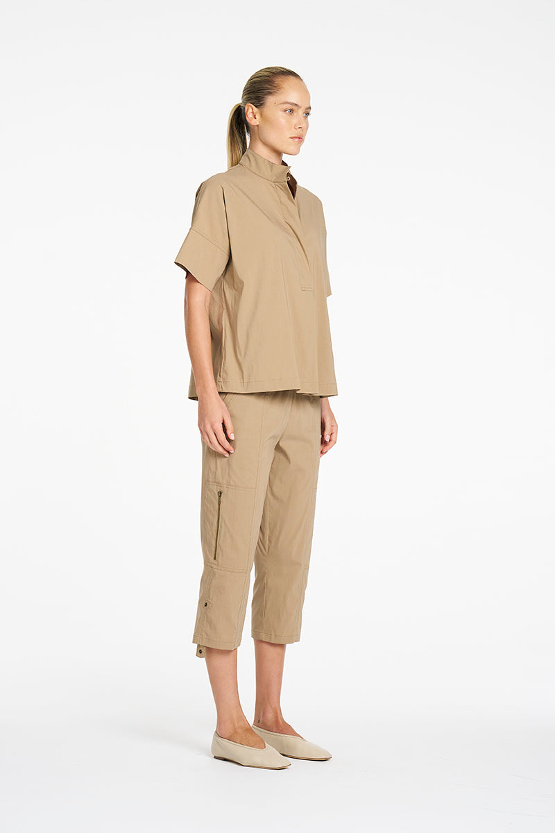 Mela Purdie Tab Shell in Elm, Microprene fabric – side view