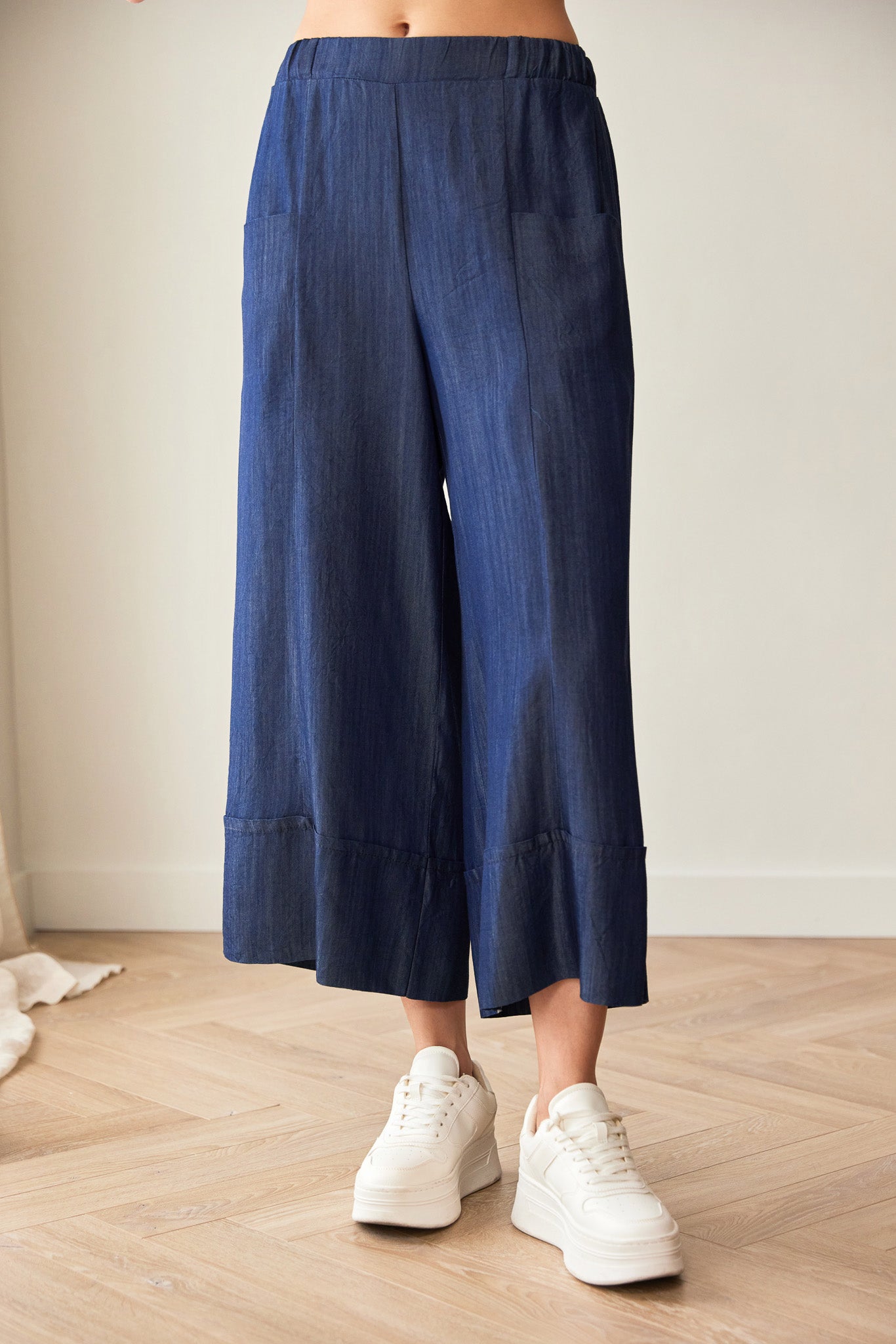 Peruzzi Luxe Turn Up Jean in Denim
