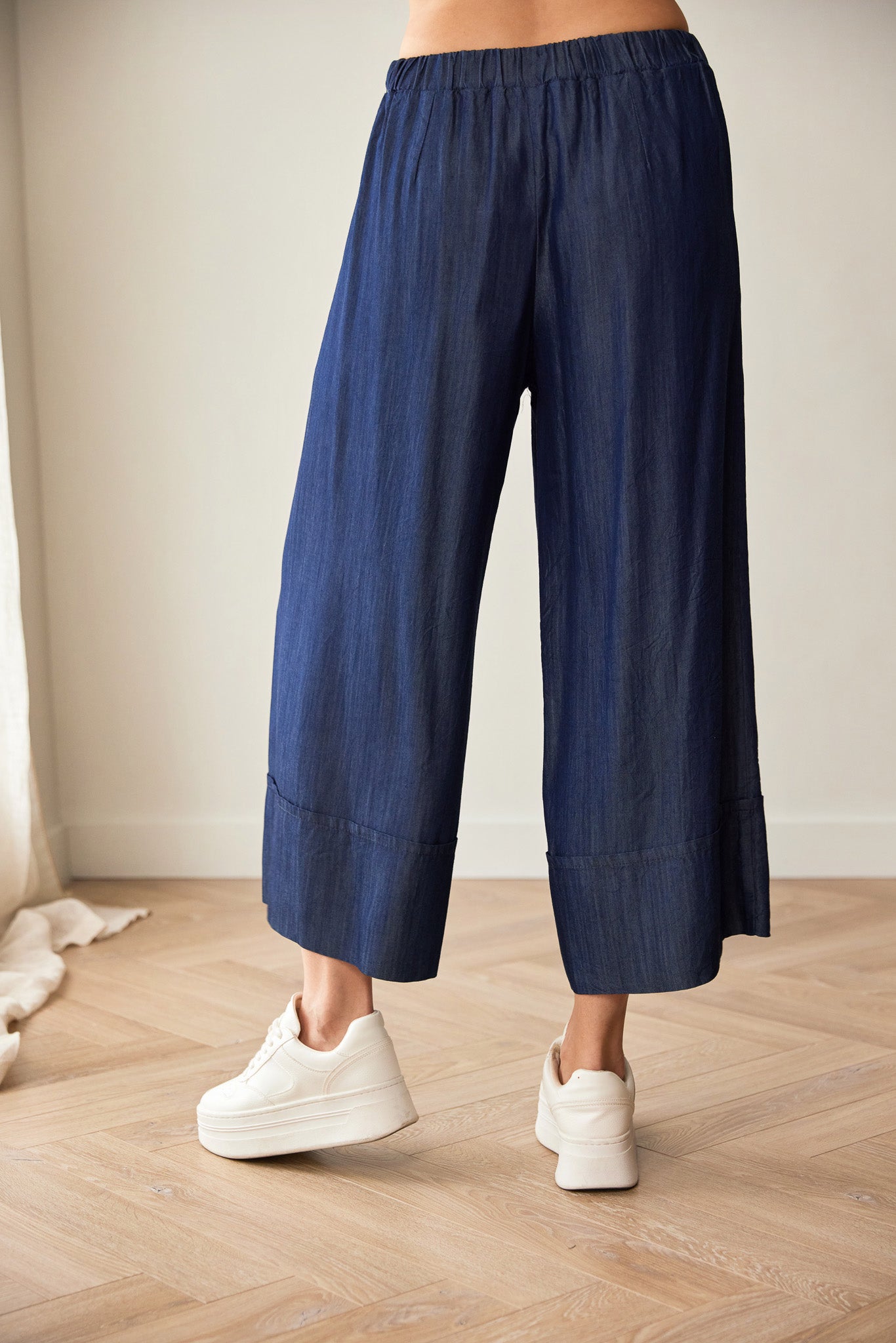 Peruzzi Luxe Turn Up Jean in Denim