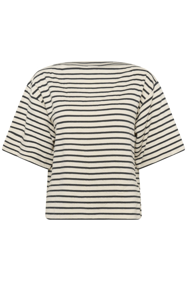 Soaked in Luxury Ingina Sweatshirt in India Ink and White Stripe