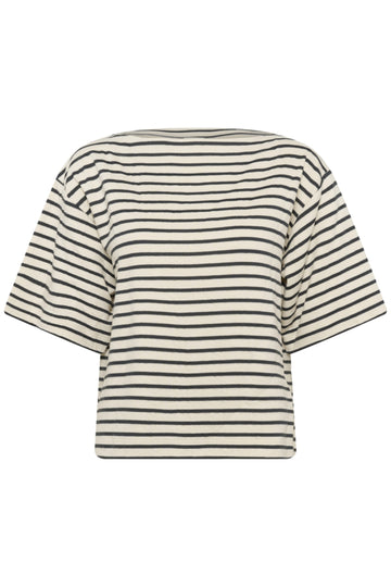Soaked in Luxury Ingina Sweatshirt in India Ink and White Stripe